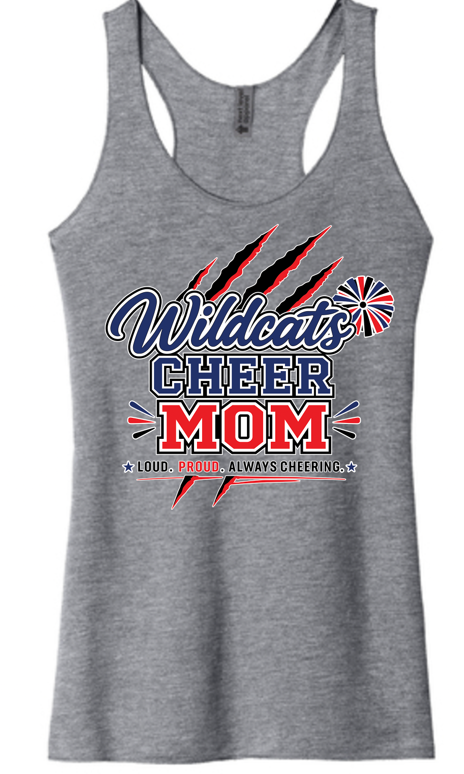 Pierson Wildcats Cheer Mom Racerback Tank – Heather Grey