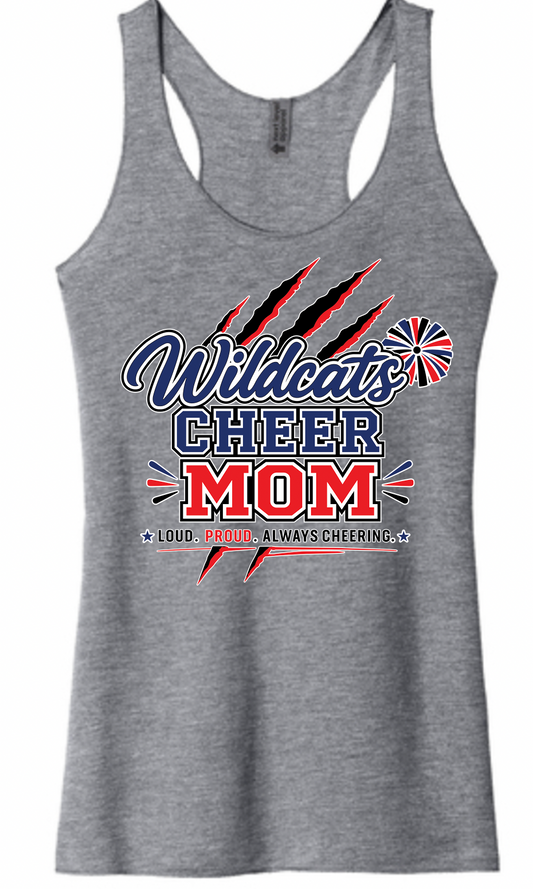 Pierson Wildcats Cheer Mom Racerback Tank – Heather Grey