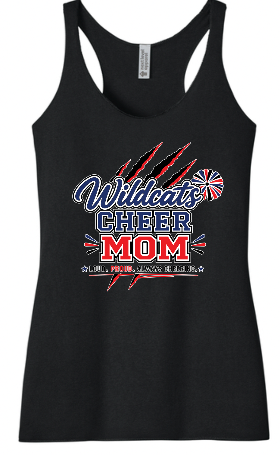 Pierson Wildcats Cheer Mom Racerback Tank – Black