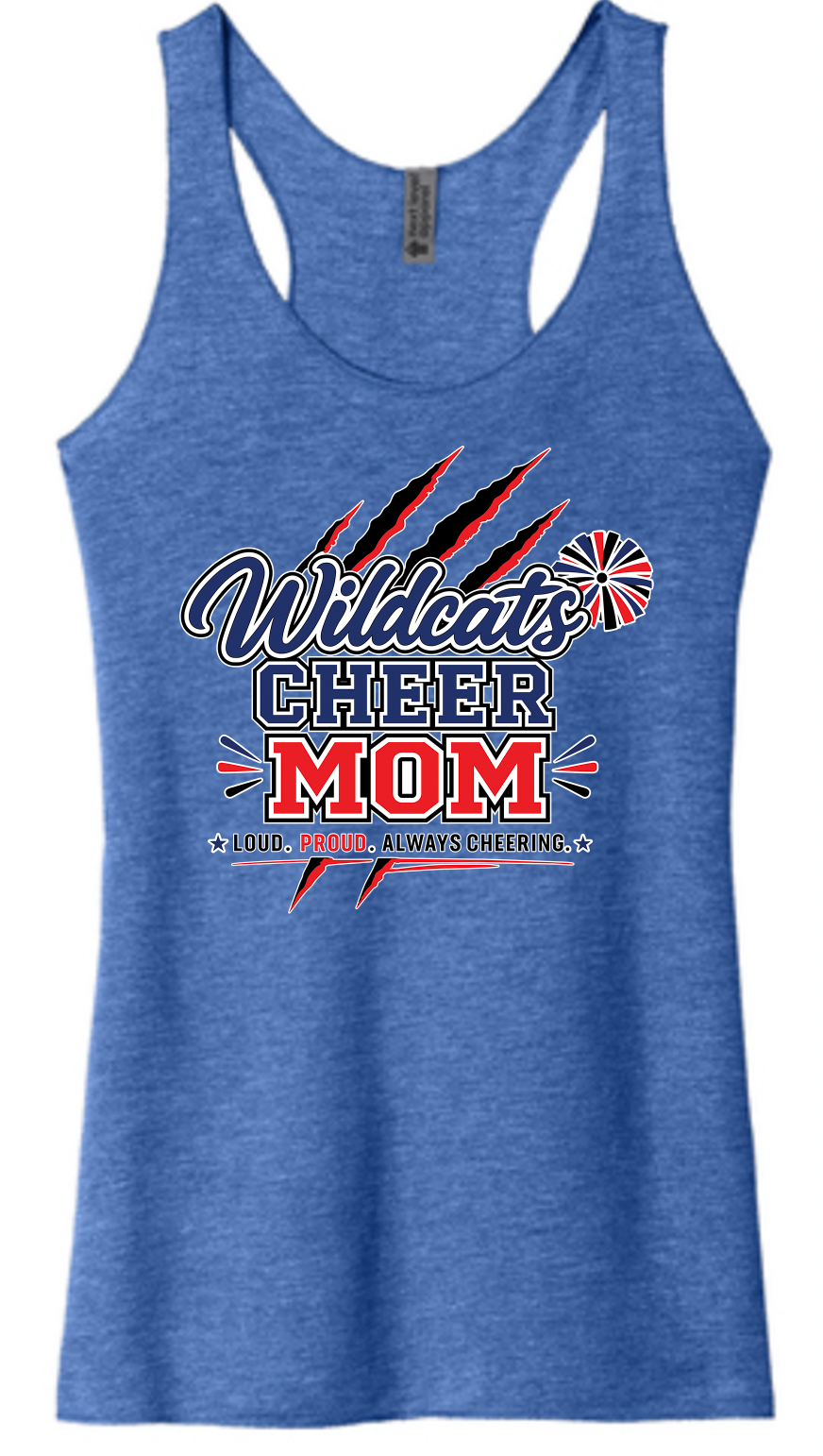 Pierson Wildcats Cheer Mom Racerback Tank – Royal Blue
