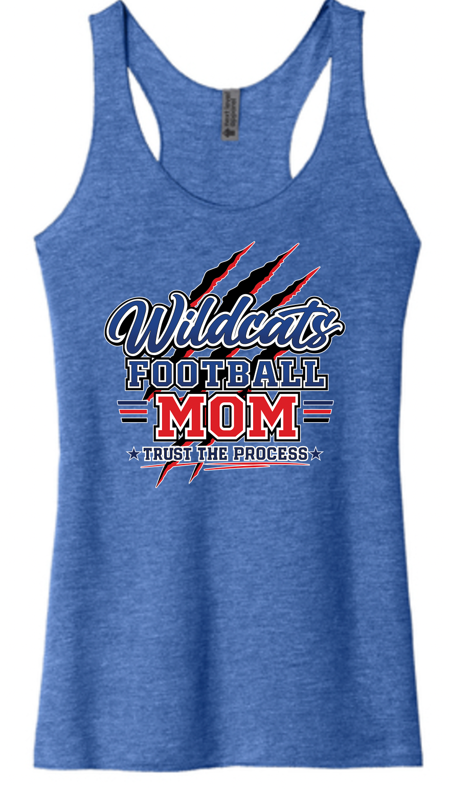Pierson Wildcats Football Mom Racerback Tank – Royal Blue