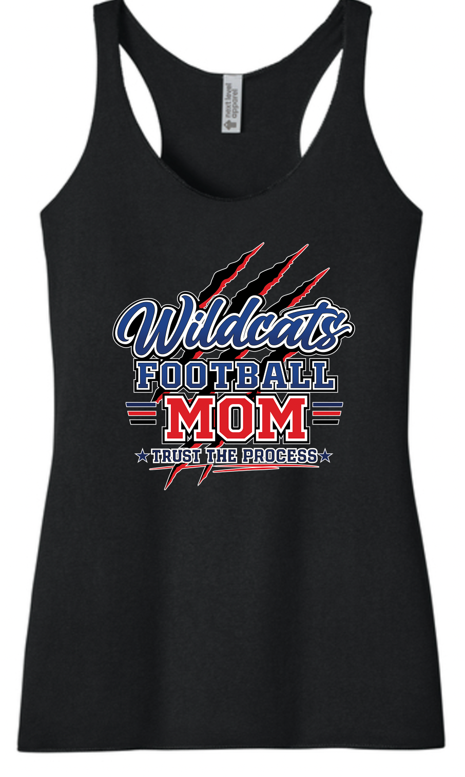 Pierson Wildcats Football Mom Racerback Tank – Black