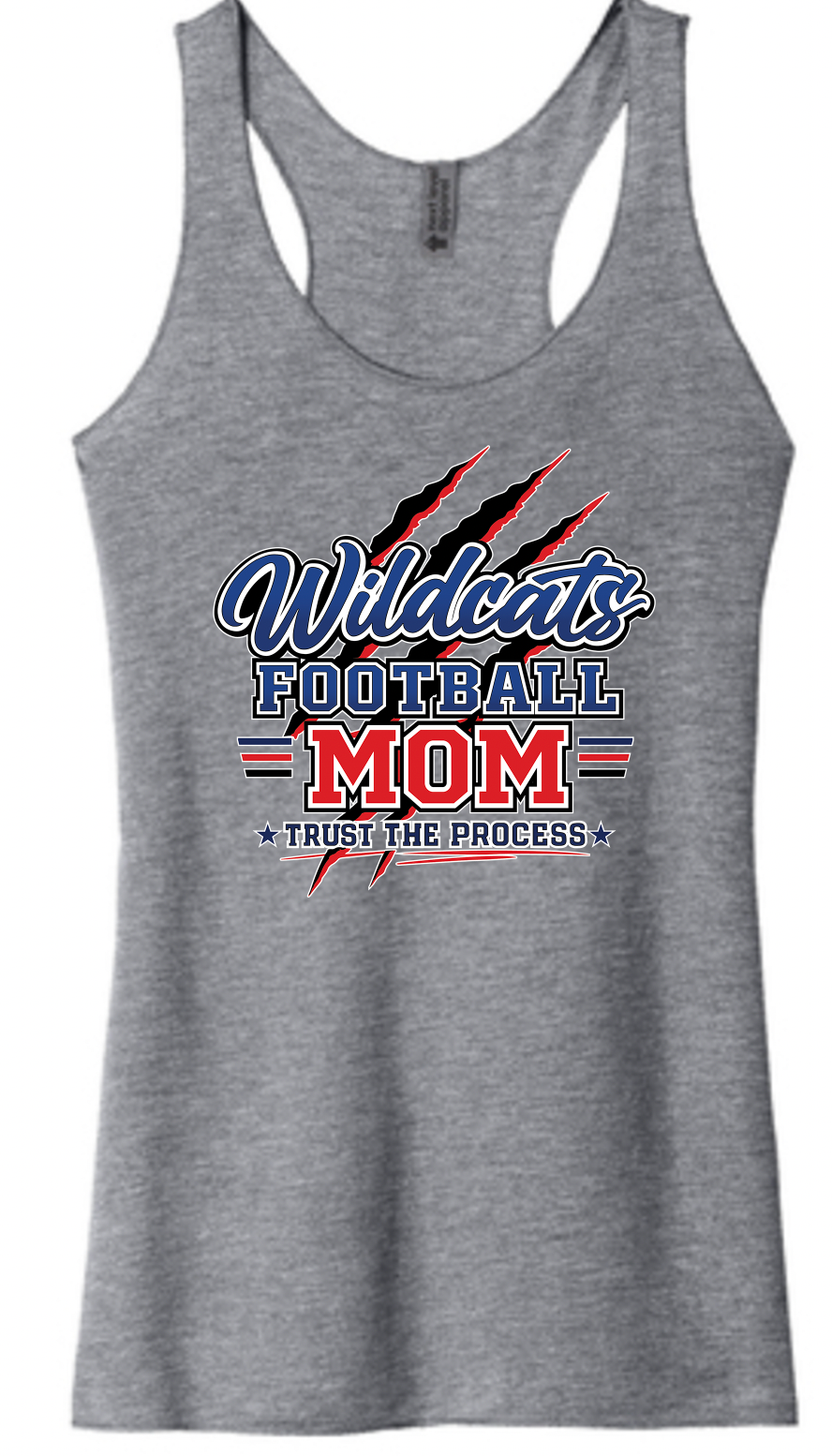 Pierson Wildcats Football Mom Racerback Tank – Heather Grey