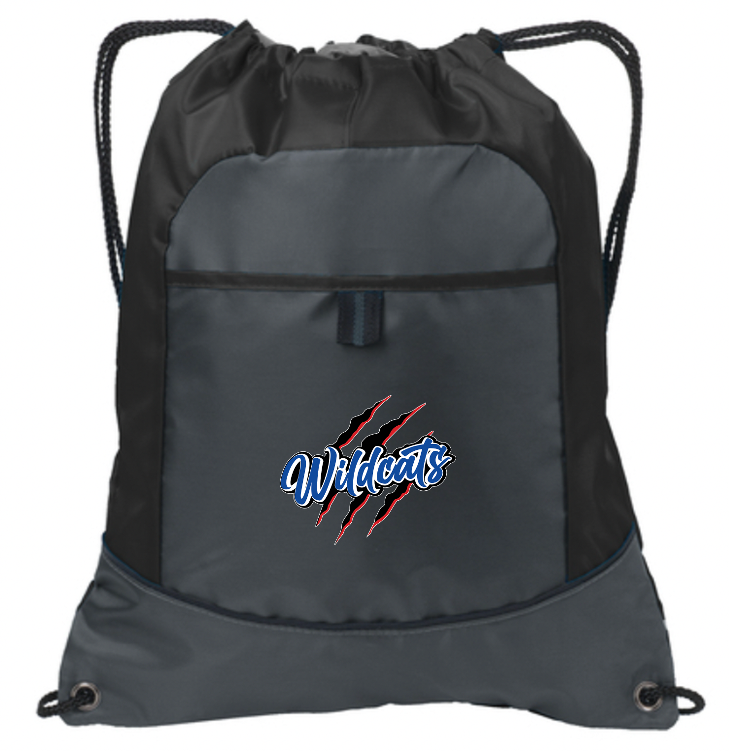 Wildcats Port Authority Pocket Cinch Pack – Grey/Black